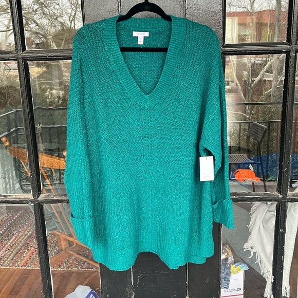 NWT Nine West Green Knit Sweater Size 3X - Picture 1 of 4